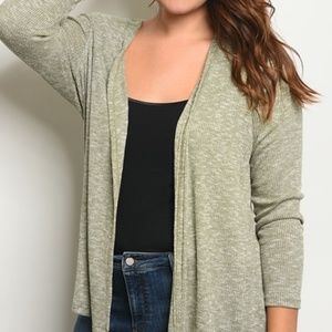 PLUS SIZE OLIVE CARDIGAN